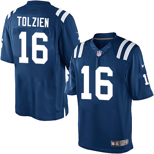 Youth Elite Scott Tolzien Nike Jersey Royal Blue Home - #16 NFL Indianapolis Colts